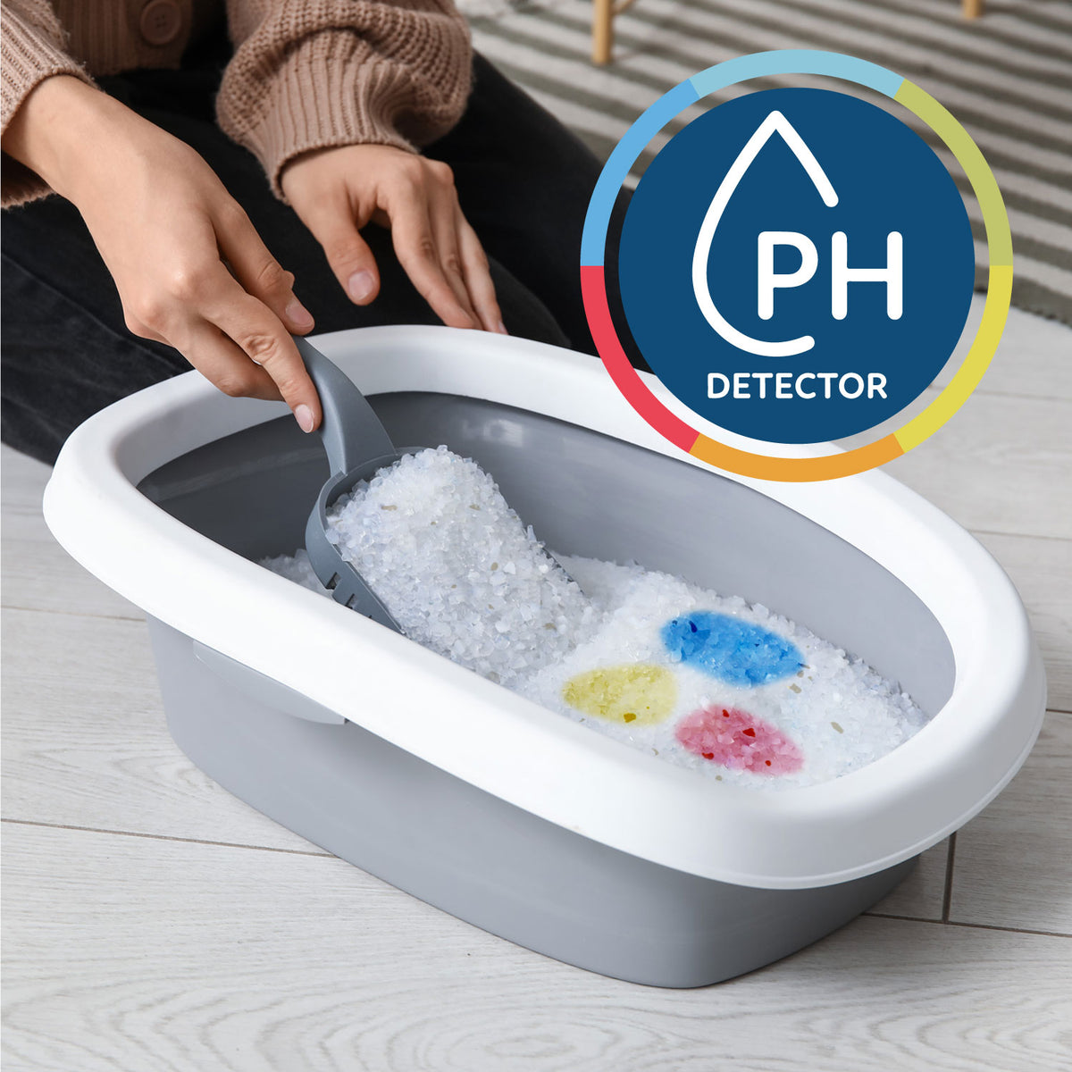 AQPET FRIENDS Bandeja sanitaria de sílice Catty con aroma a PH Check para gatos Súper absorbente Control de olores Higiene felina