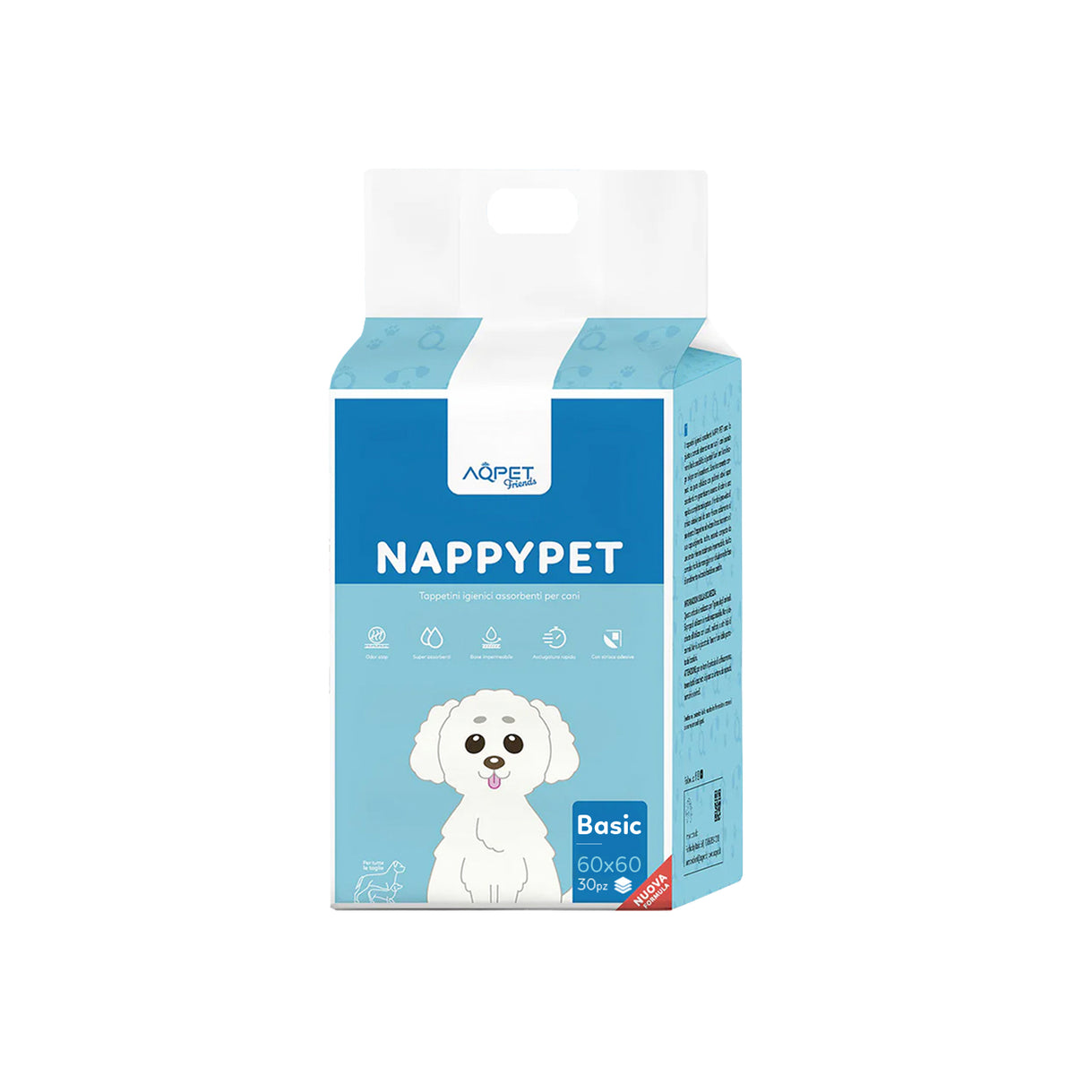 AQPET FRIENDS Alfombrillas higiénicas Basic, tamaño 30, 30 unidades, para perros, ultraabsorbentes, antiolores, impermeables, para adiestramiento de cachorros, higiene del hogar, higiene diaria