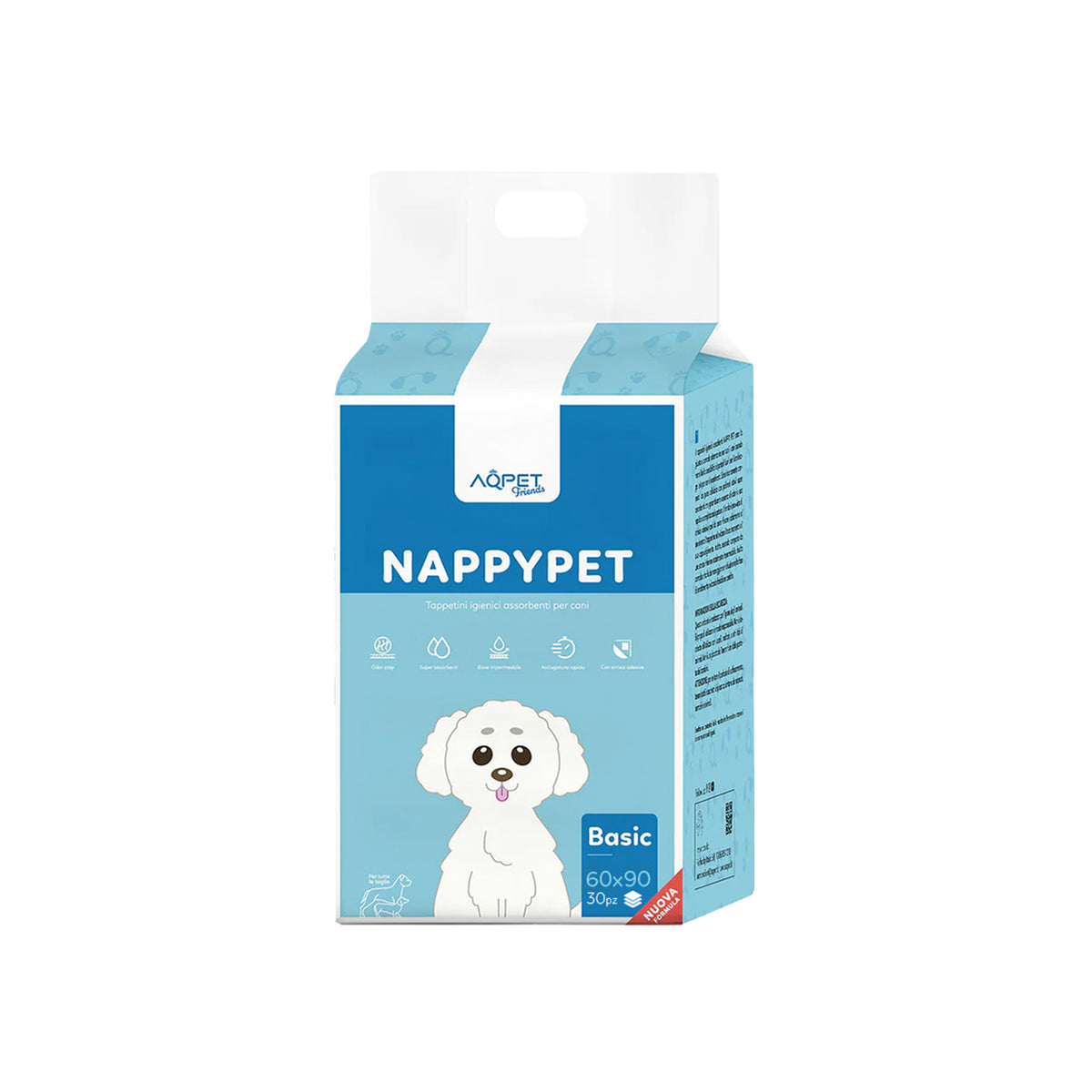 AQPET FRIENDS Alfombrillas higiénicas Basic, tamaño 30, 30 unidades, para perros, ultraabsorbentes, antiolores, impermeables, para adiestramiento de cachorros, higiene del hogar, higiene diaria