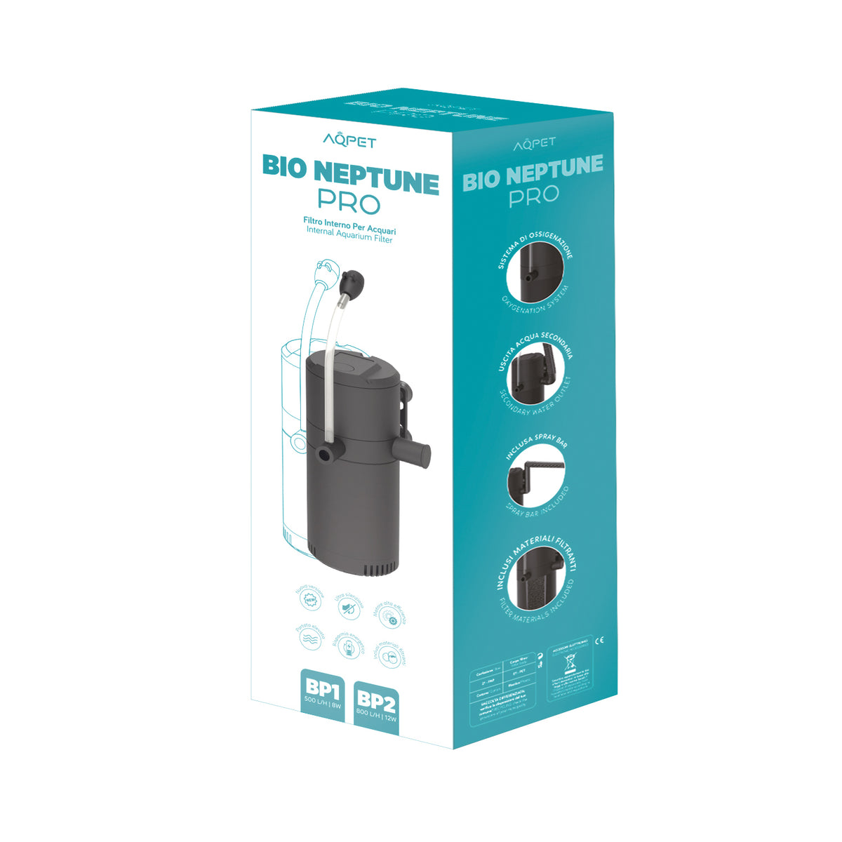 AQPET BIONEPTUNE PRO FILTRO INTERNO - CON MATERIALES FILTRANTES (EXCEPTO TUBO Y BARRA DE ROCIADO)