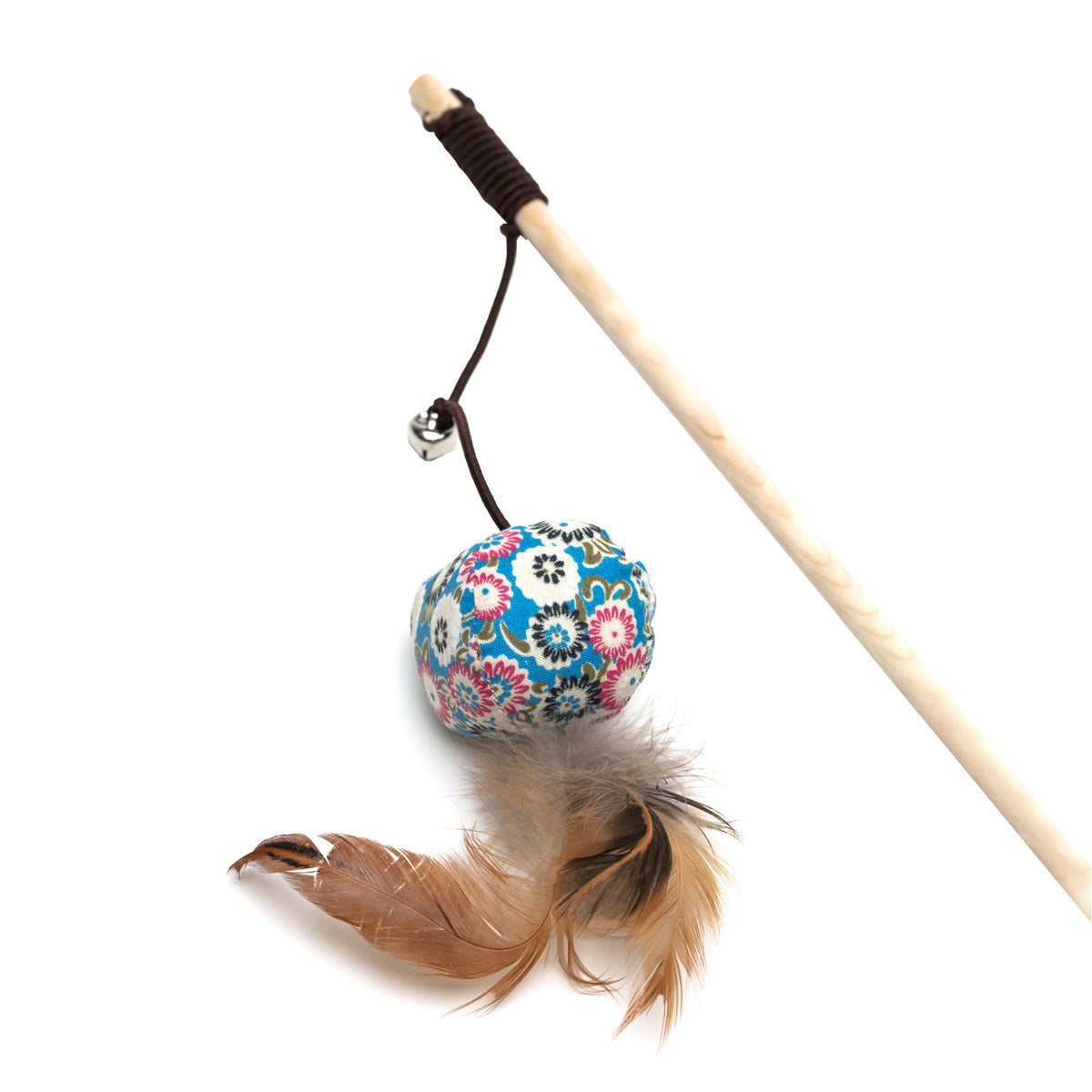 AQPET FRIENDS Cat Toy Varita con animales de tela y plumas - 40 cm, juguete para gatos