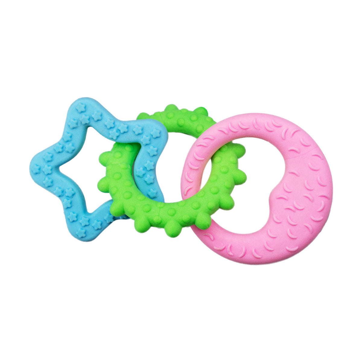 AQPET FRIENDS AQPET Juguete dental para perros, cadena de goma con formas, 18 X 8 Cm, juego divertido para mascotas