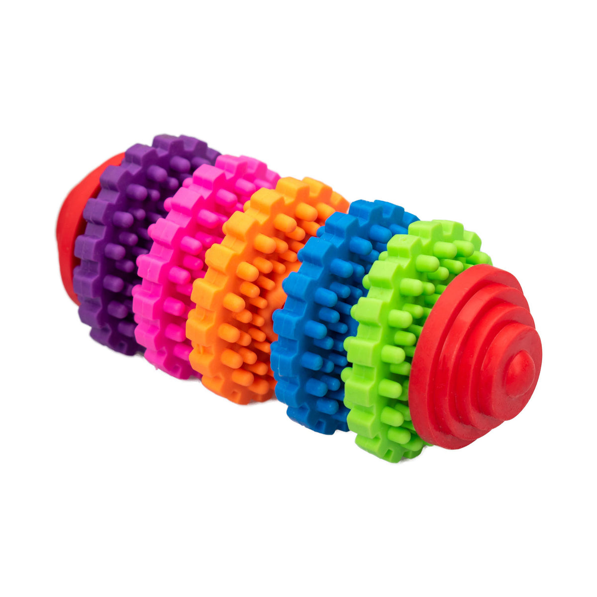 AQPET FRIENDS AQPET Juguete dental para perros, cilindro de goma de colores, juego divertido para mascotas