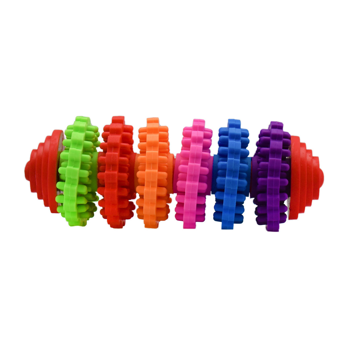 AQPET FRIENDS AQPET Juguete dental para perros, cilindro de goma de colores, juego divertido para mascotas