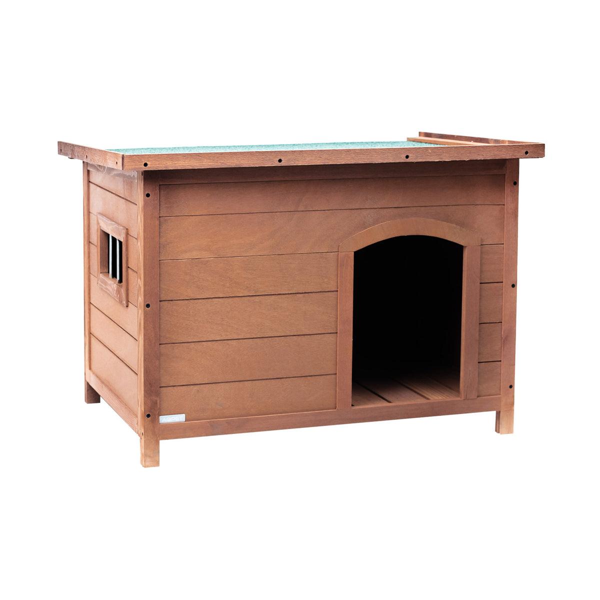 AQPET FRIENDS Baita Caseta de madera con techo abatible para perros y gatos, comodidad y descanso