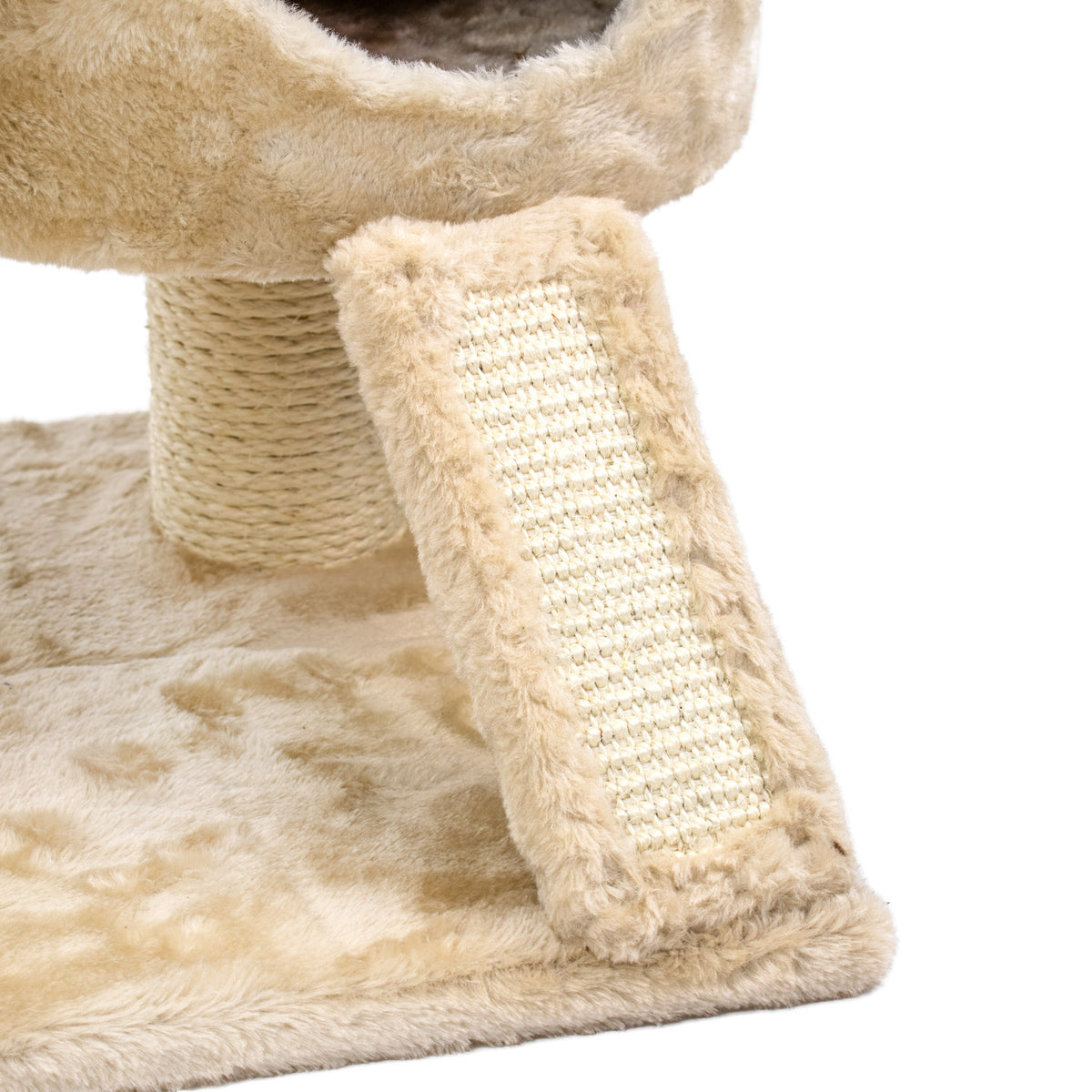 AQPET FRIENDS Rascador para gatos Athens de 115 cm con caseta, árbol, parque de juegos y juguete, color beige