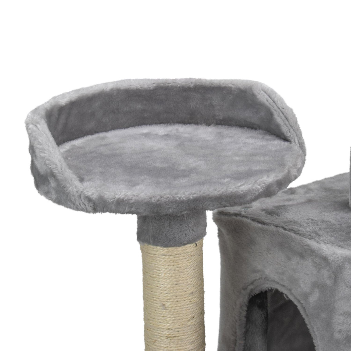 AQPET FRIENDS Rascador para gatos Berlin de 135 cm con caseta, árbol, parque de juegos y juguete, color gris