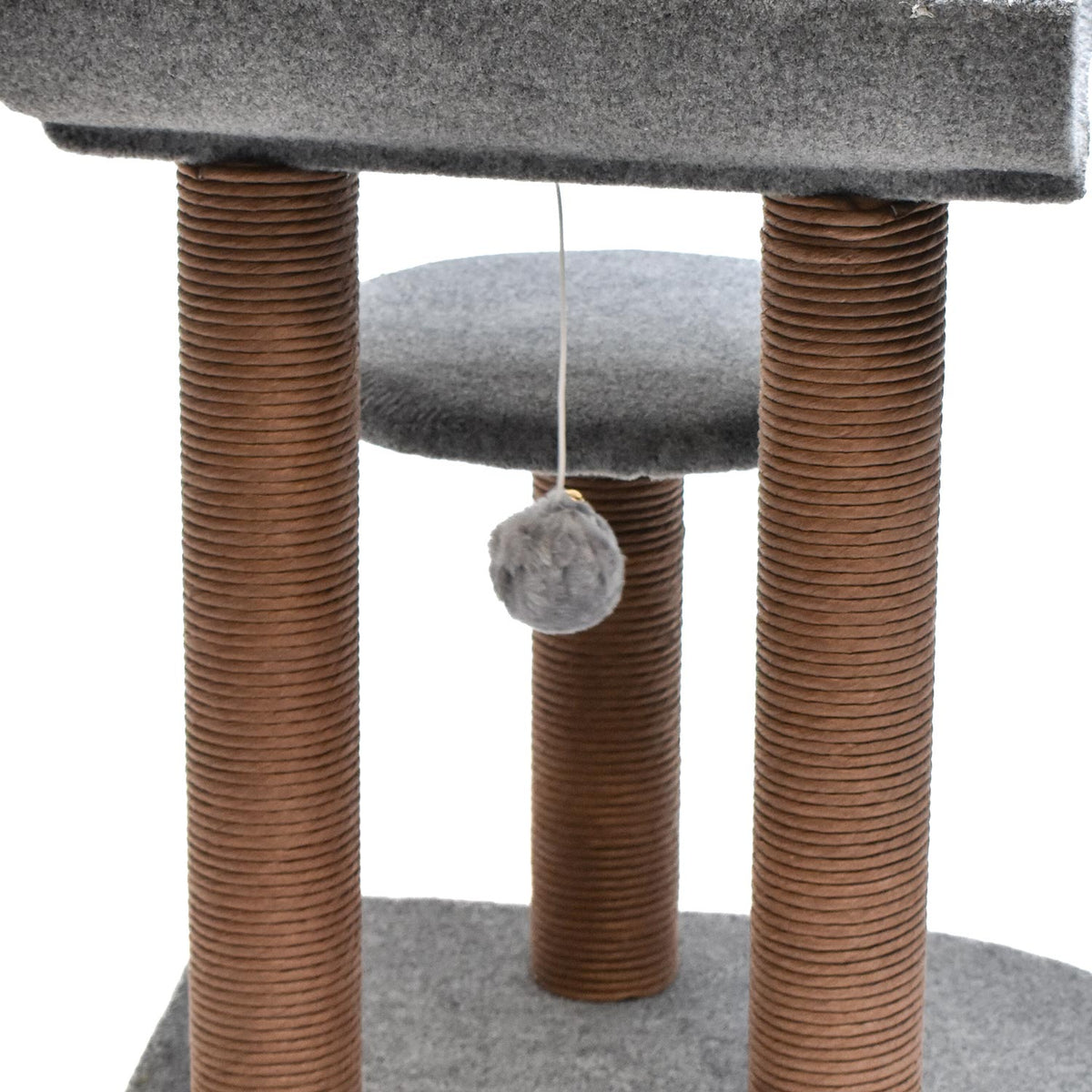 AQPET FRIENDS Rascador para gatos Lisbon de 58CM, gris, juego, descanso, diversión y entretenimiento