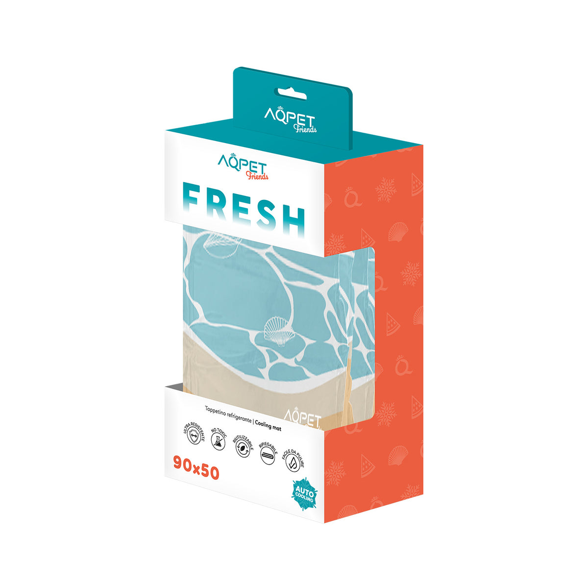 AQPET FRIENDS alfombrilla refrigerante refrescante para perros, gatos y animales, gel no tóxico, diseño Sea