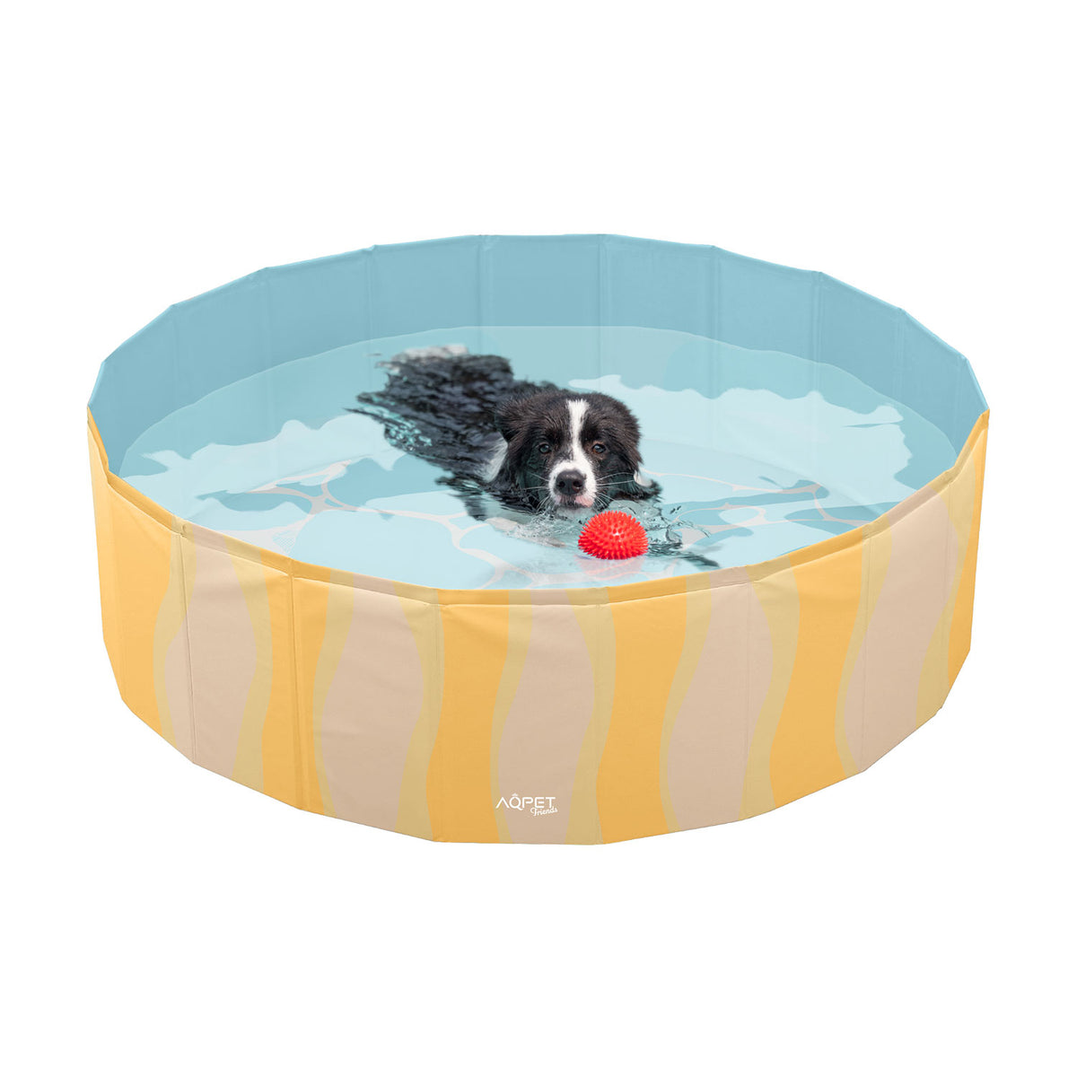 AQPET FRIENDS Pool piscina para perros con diseño Sea, plegable, resistente a los arañazos, para exteriores y jardín