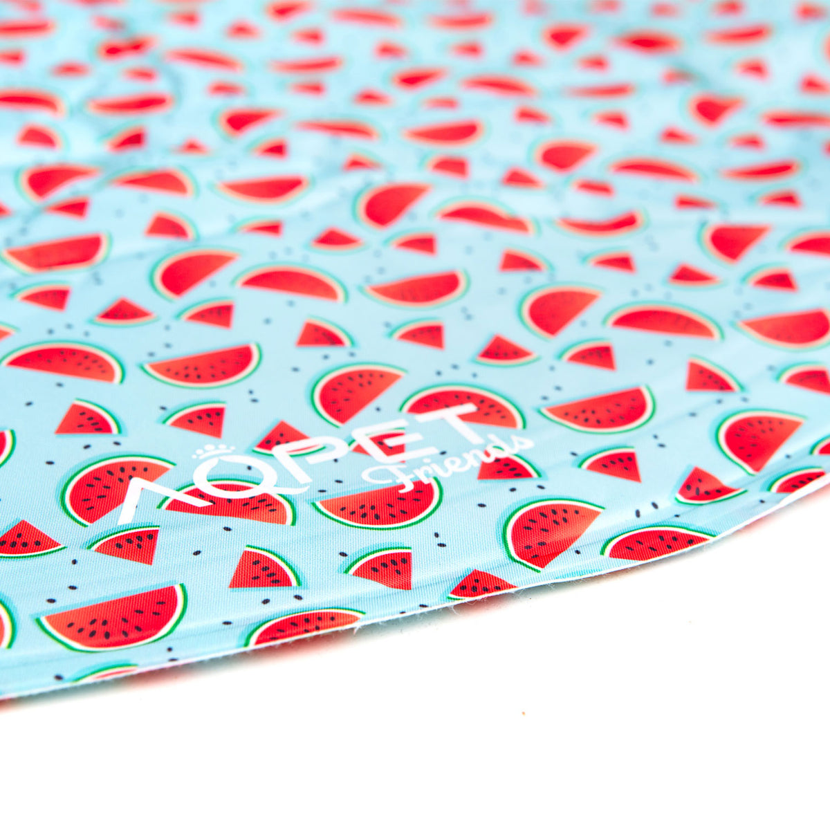 AQPET FRIENDS alfombrilla refrigerante refrescante redonda para perros, gel no tóxico, sistema de autorrefrigeración, diseño Fruit, diámetro de 60 Cm