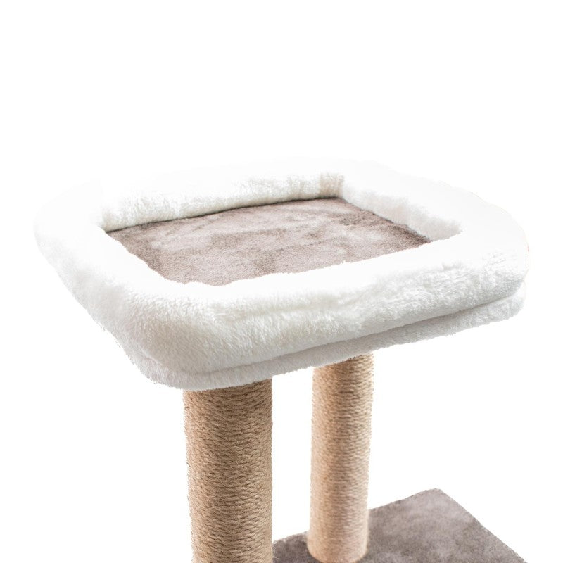 AQPET FRIENDS Rascador para gatos Sidney de 140 Cm, beige/marrón, juego, descanso, diversión y entretenimiento