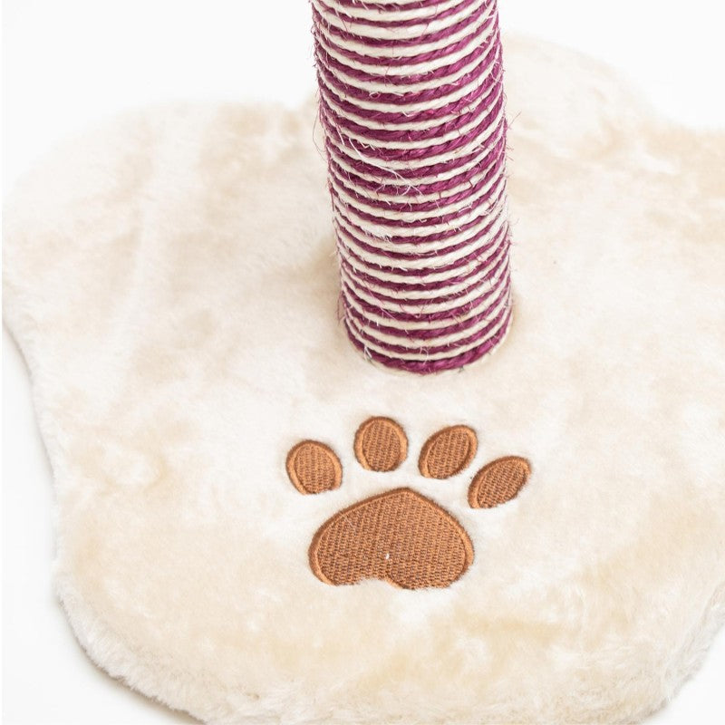 AQPET FRIENDS Rascador tipo baúl - 39CM Beige para gatos Juego felino Descanso y diversión