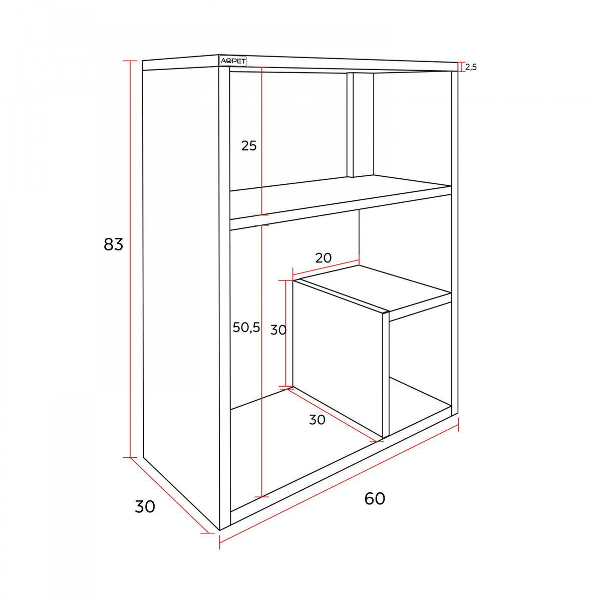 AQPET SOPORTE PARA ACUARIO CABINET DESIGN 60 COLOR MADERA NATURAL