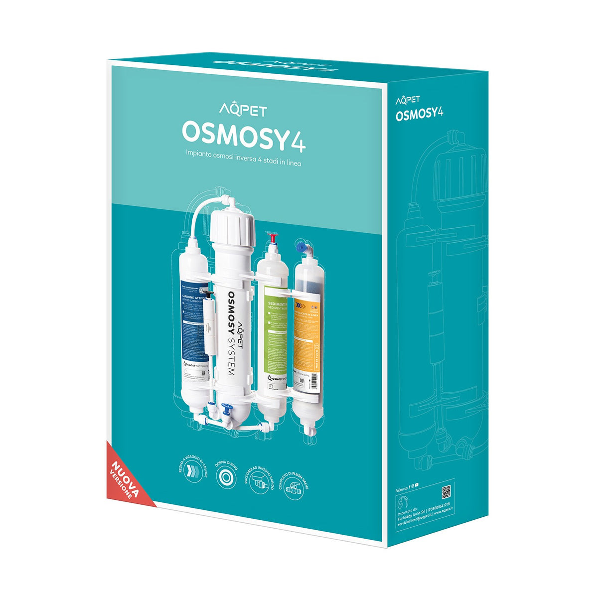 AQPET OSMOSY4 sistema de ósmosis de 4 etapas en línea