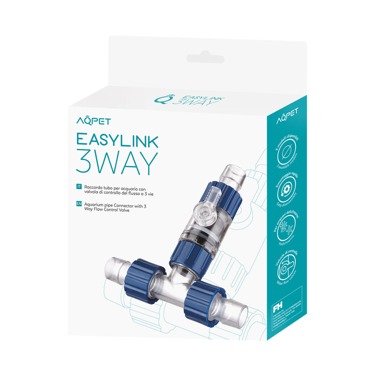 AQPET CONECTOR PARA TUBOS CON VÁLVULA EASYLINK 3WAY