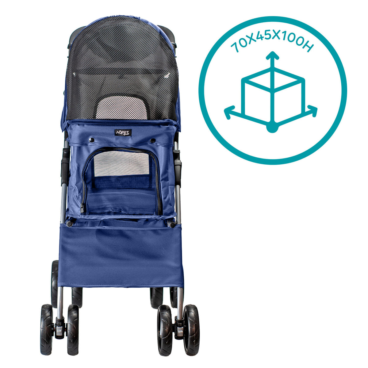 AQPET FRIENDS Cochecito cómodo y práctico para perros de tamaño mediano/pequeño Para perros y gatos Viaje seguro