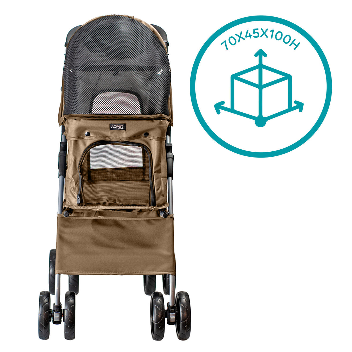AQPET FRIENDS Cochecito cómodo y práctico para perros de tamaño mediano/pequeño Para perros y gatos Viaje seguro