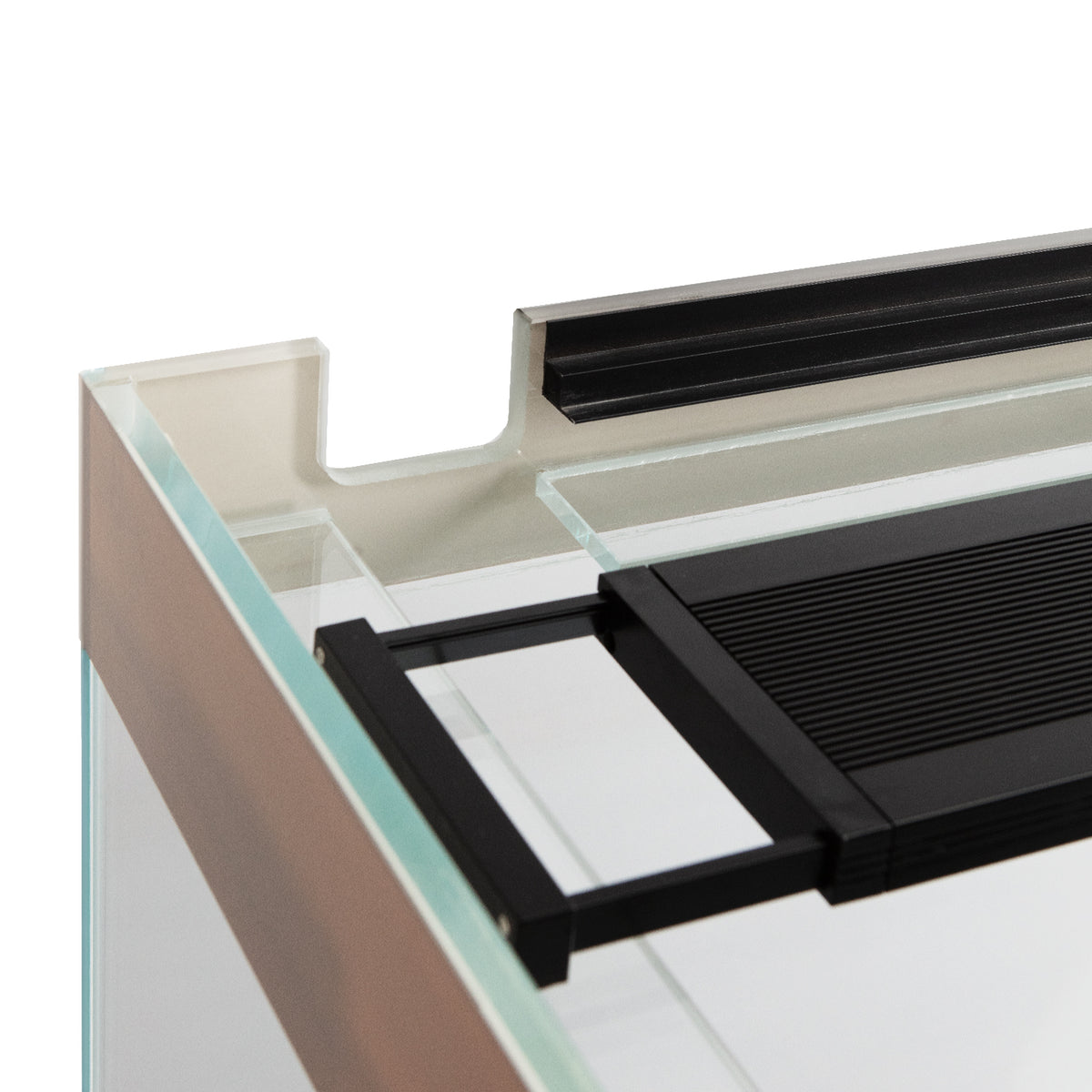 AQPET ACUARIO RIVERIUM PLUS 90X50X55 H - 10 MM EXT. - CON LUZ LED, FILTRO EXTERNO Y SOPORTE TOPO