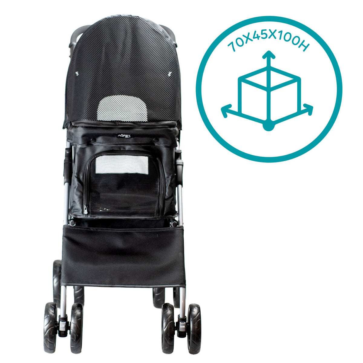 AQPET FRIENDS Cochecito cómodo y práctico para perros de tamaño mediano/pequeño Para perros y gatos Viaje seguro