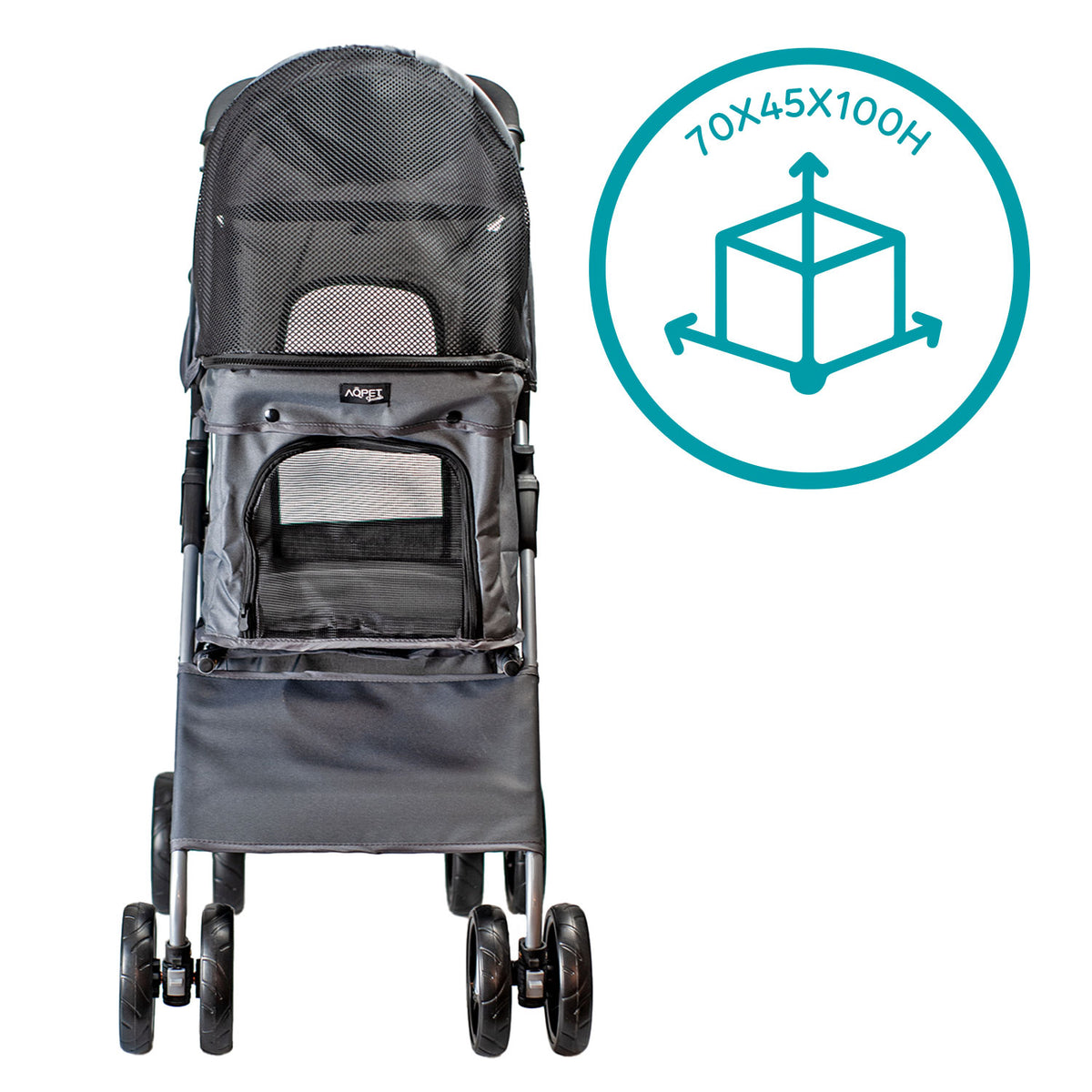 AQPET FRIENDS Cochecito cómodo y práctico para perros de tamaño mediano/pequeño Para perros y gatos Viaje seguro