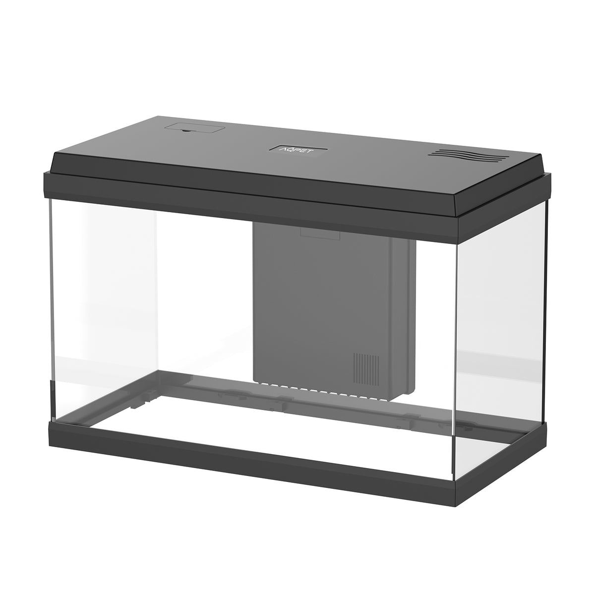 AQPET ACUARIO SIMPLY LED 60 NEGRO, COMPLETO CON LUZ, FILTRO Y CALENTADOR - 59X30X39 H CM