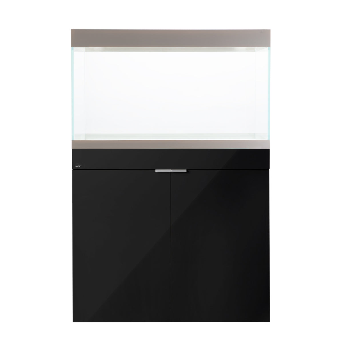 AQPET ACUARIO RIVERIUM PLUS 90X50X55 H - 10 MM EXT. - CON LUZ LED, FILTRO EXTERNO Y SOPORTE NEGRO