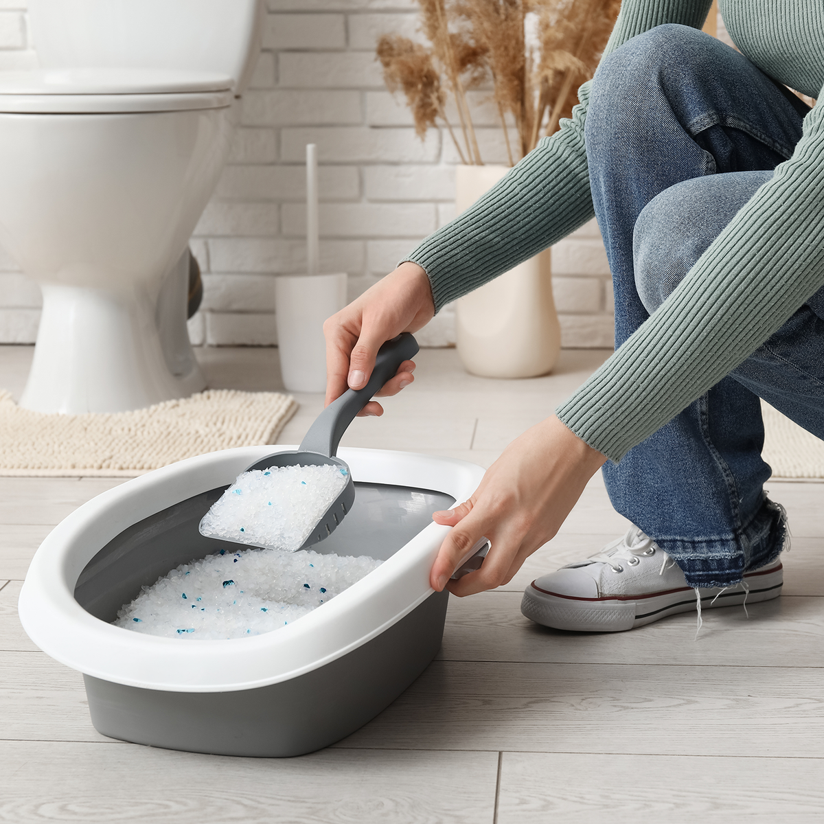 AQPET FRIENDS Bandeja sanitaria de sílice Catty con aroma a talco para gatos Súper absorbente Control de olores Higiene felina