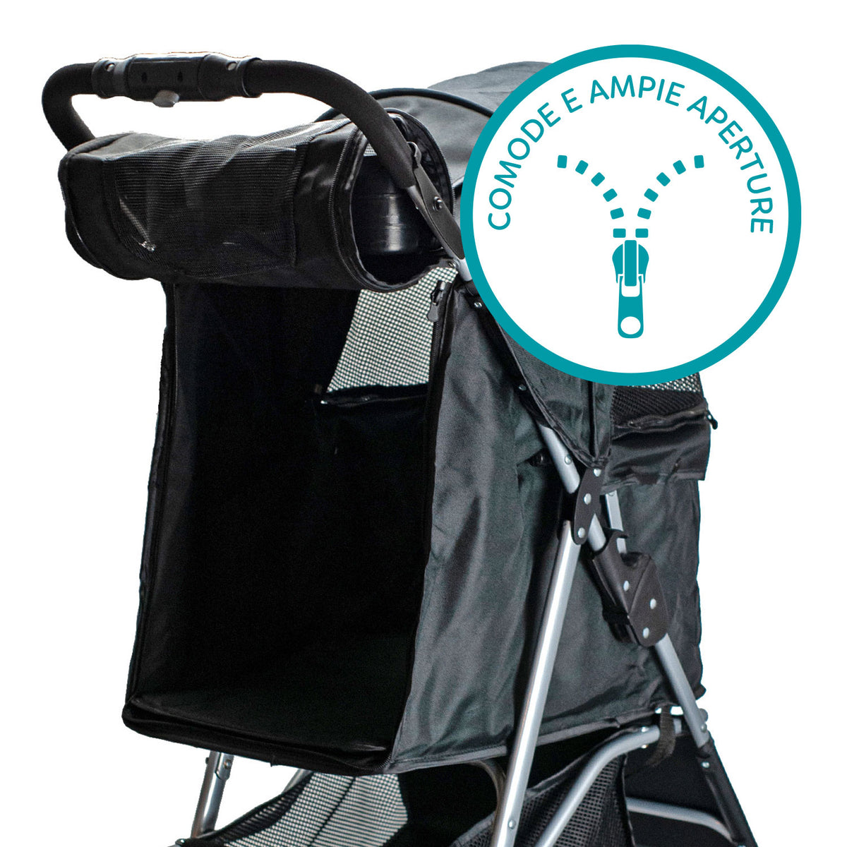 AQPET FRIENDS Cochecito cómodo y práctico para perros de tamaño mediano/pequeño Para perros y gatos Viaje seguro