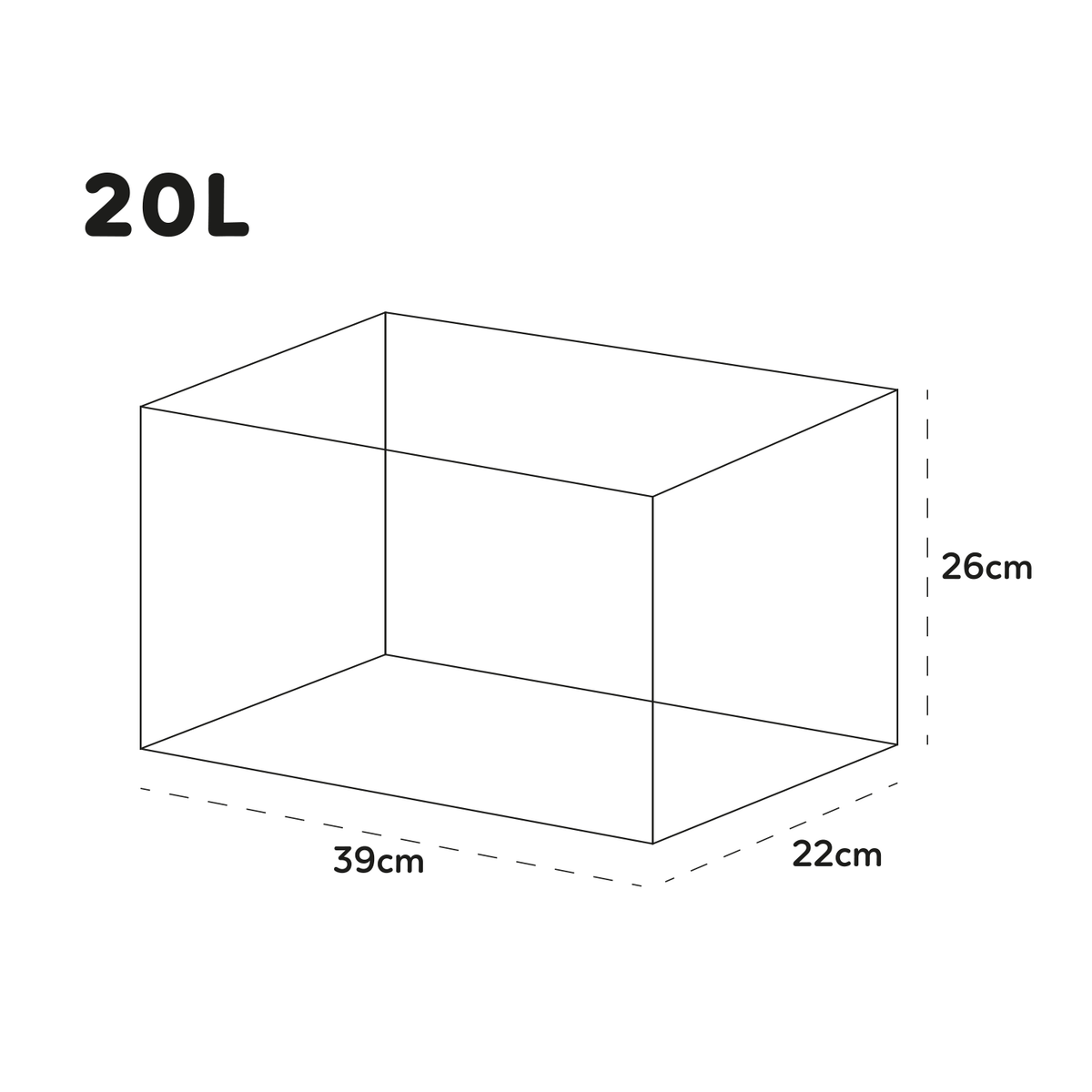 AQPET ACUARIO ONE MINI DE VIDRIO 20 L 39x22x26h NEGRO