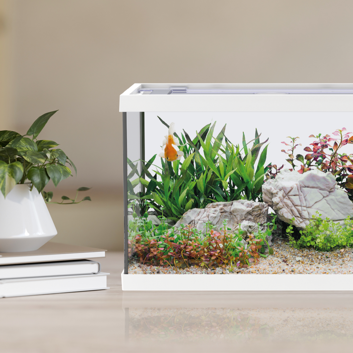 AQPET ACUARIO ONE MINI DE VIDRIO 20 LT 39x22x26h BLANCO