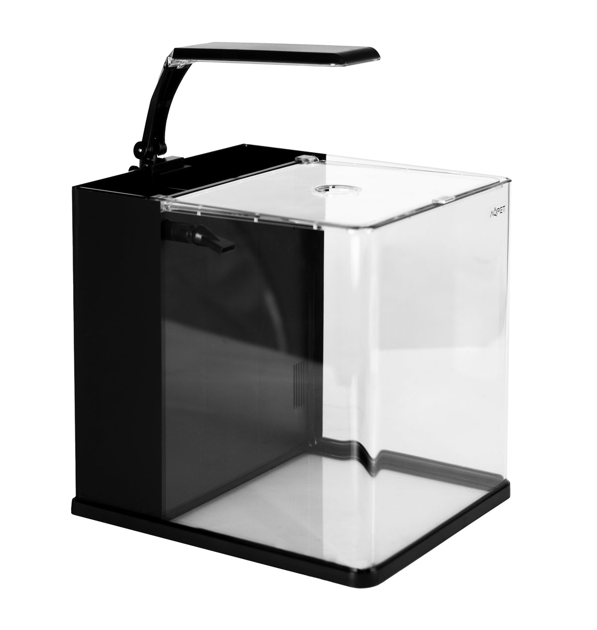 AQPET ACUARIO DE VIDRIO QUBE 25, KIT COMPLETO CON LUZ + BOMBA + MATERIALES FILTRANTES