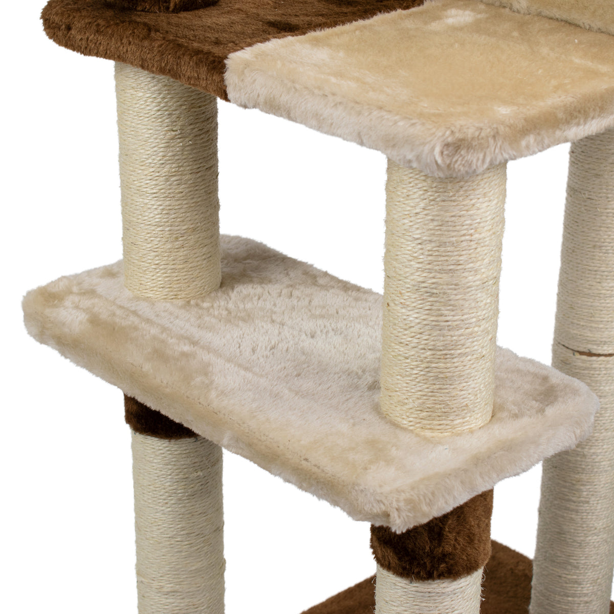 AQPET FRIENDS Rascador para gatos Rome de sisal, 123 Cm, marrón, juego, descanso, diversión y entretenimiento