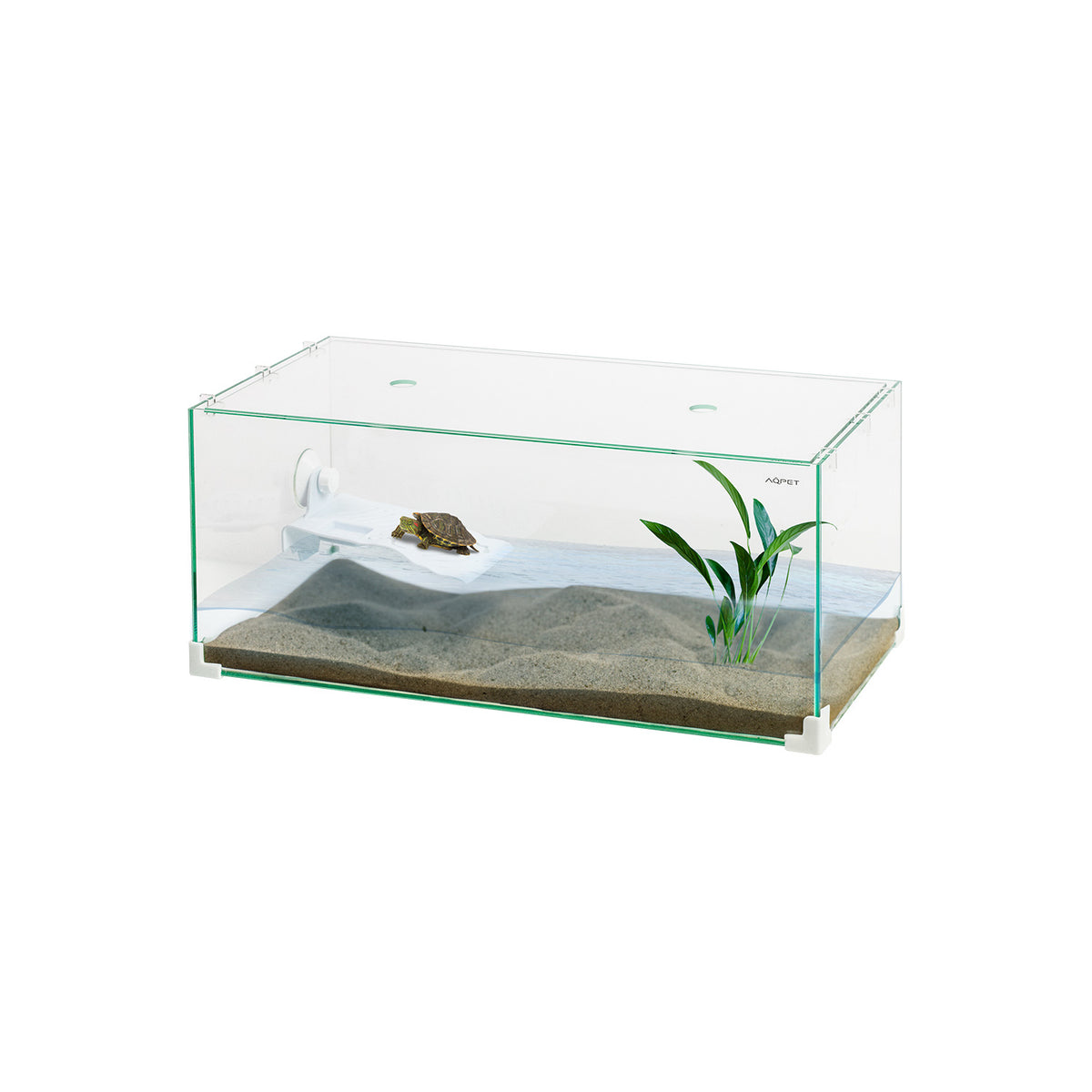 AQPET TORTUGUERA DE VIDRIO TORTUGA 40 - 40X24X17 CM CON ISLOTE