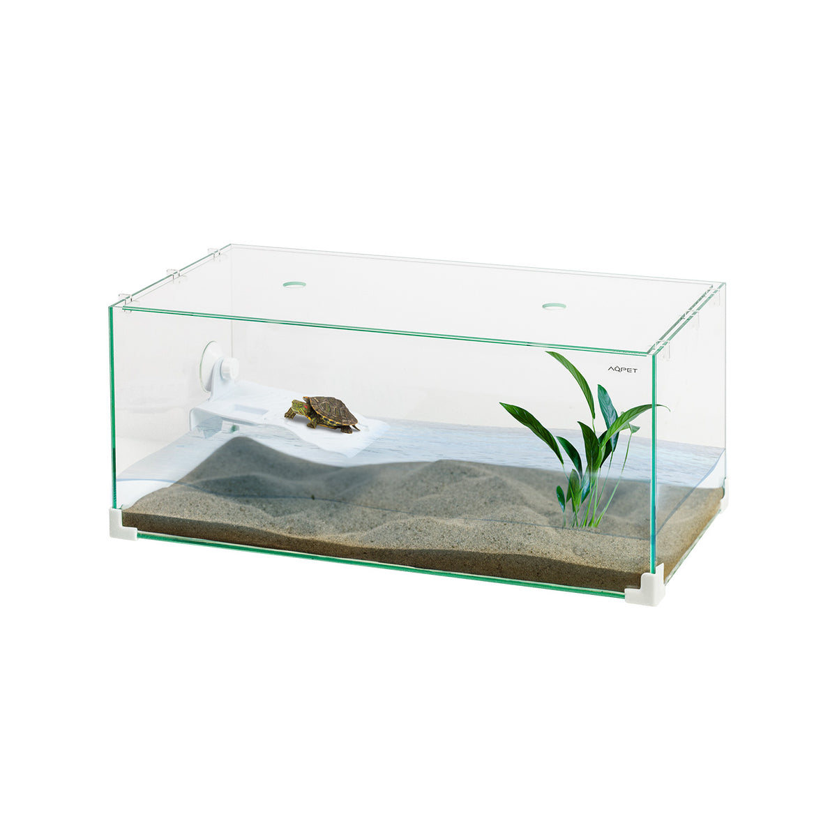 AQPET TORTUGUERA DE VIDRIO TORTUGA 50 - 50X27X20 CM CON ISLOTE