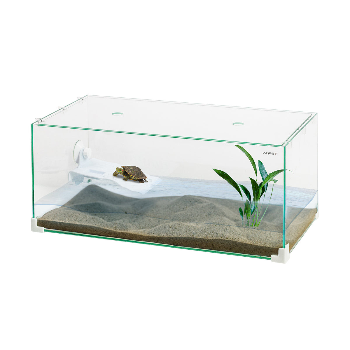AQPET TORTUGUERA DE VIDRIO TORTUGA 60 - 60X30X25 CM CON ISLOTE