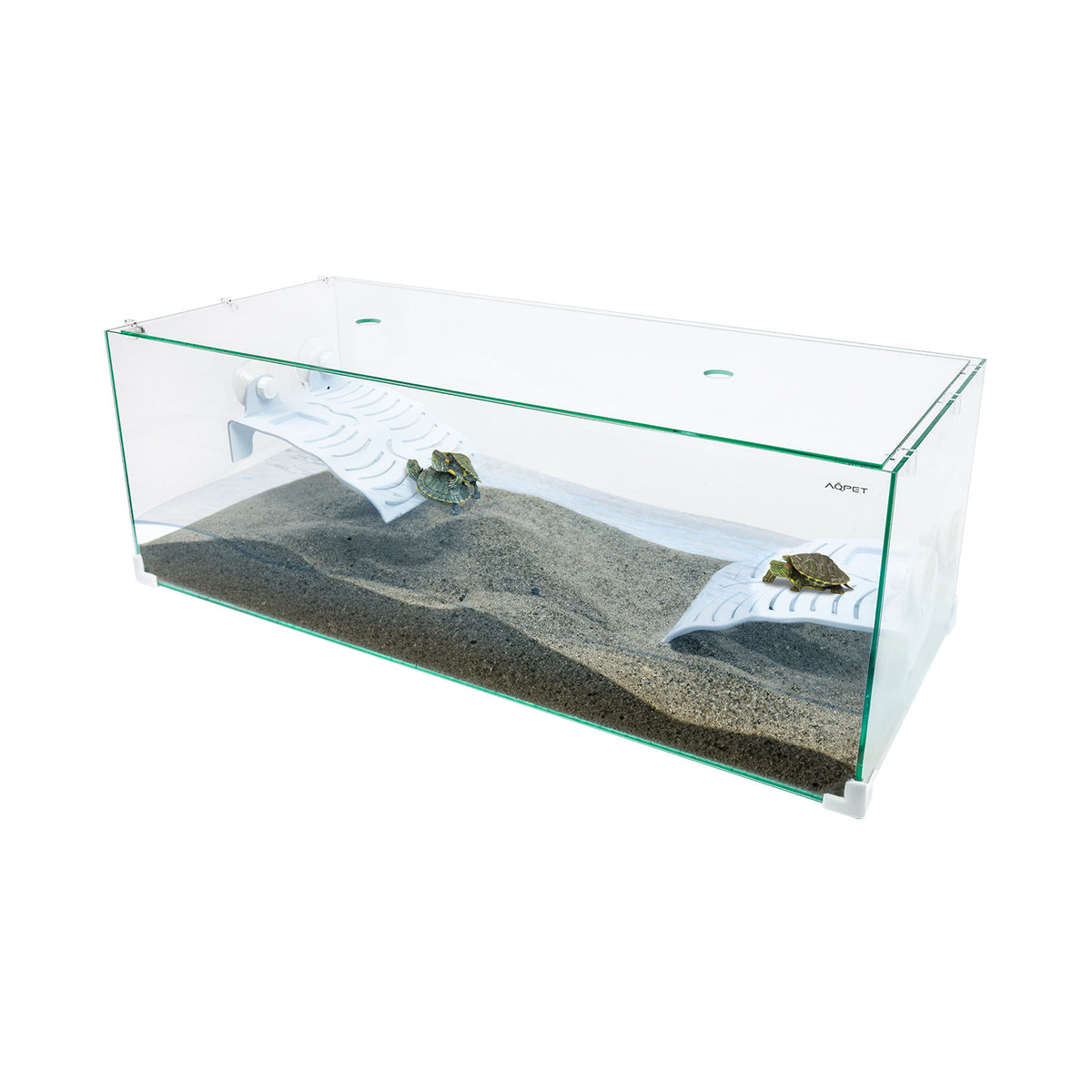 AQPET TORTUGUERA DE VIDRIO TORTUGA 80 - 80X35X28 CM CON ISLOTE