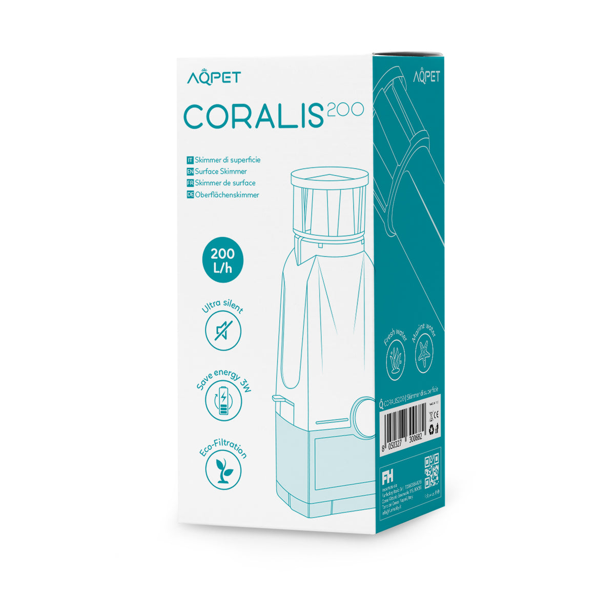 AQPET CORALIS 200 BOMBA SKIMMER DE SUPERFICIE 200 LT/H