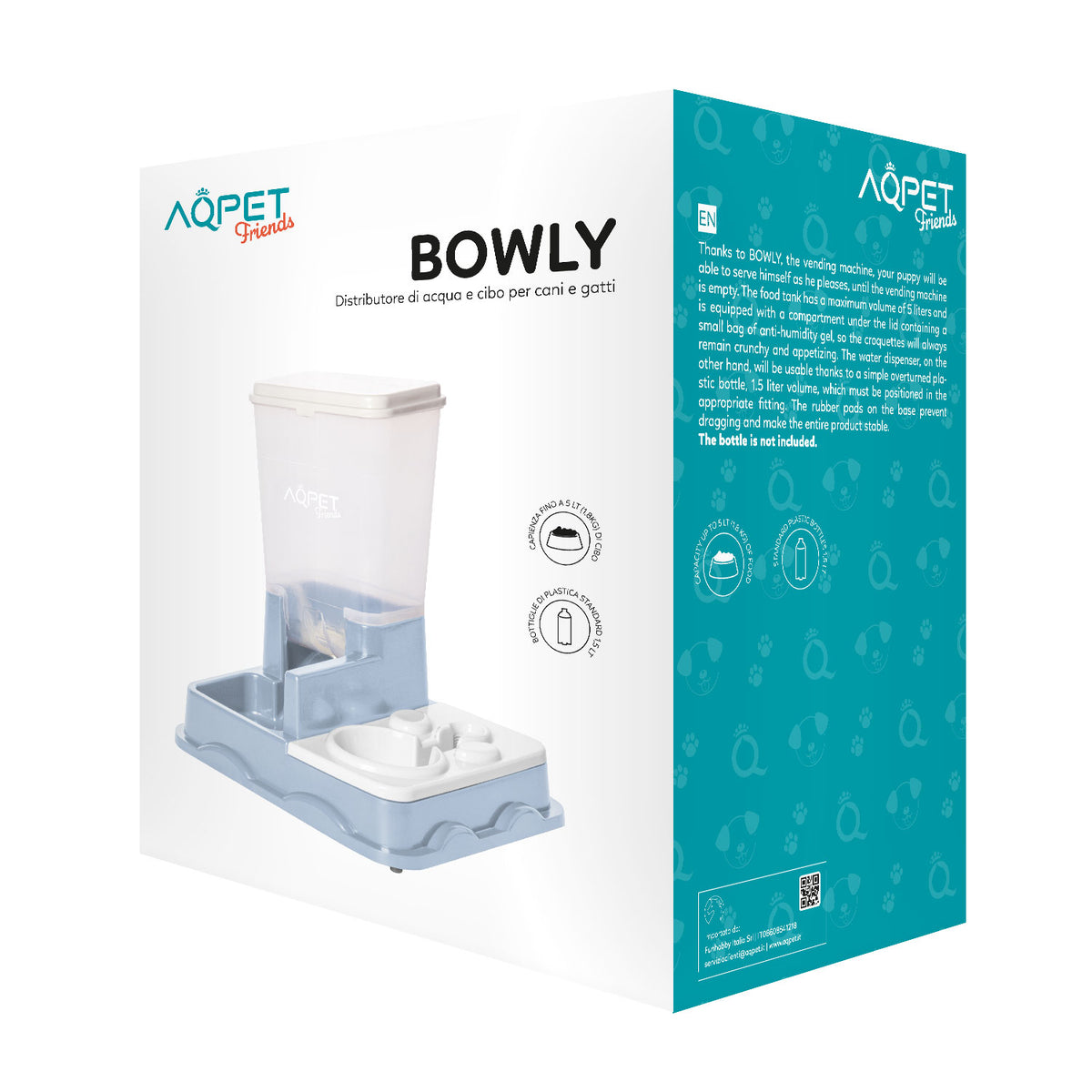 AQPET FRIENDS Bowly Dispensador automático de comida y agua