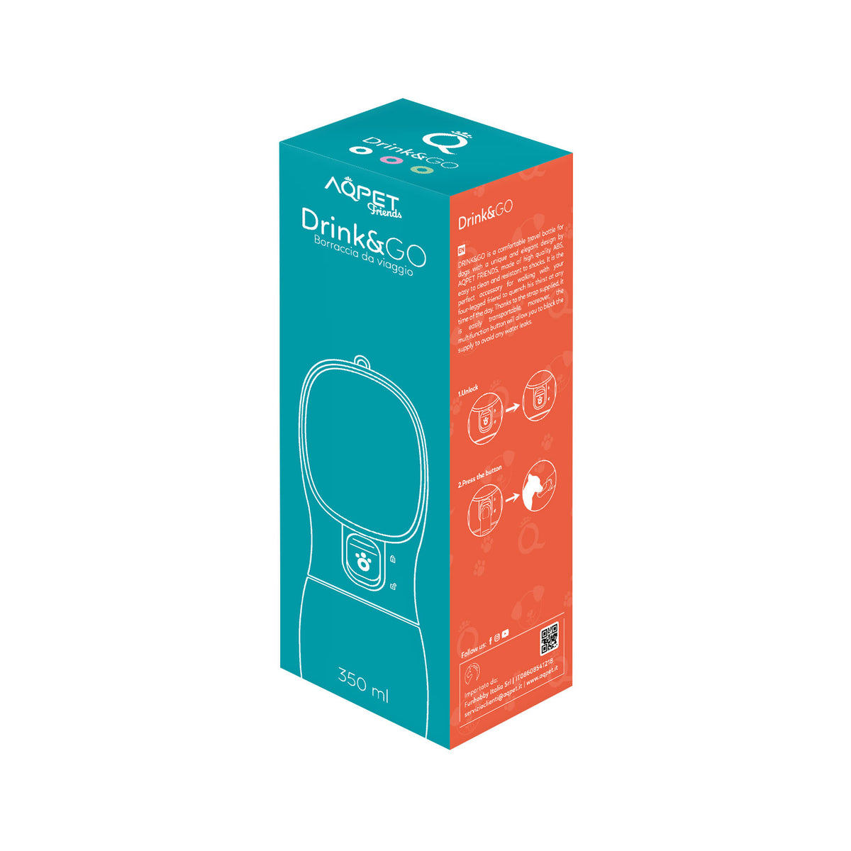 AQPET FRIENDS Drink&go Bebedero de viaje
