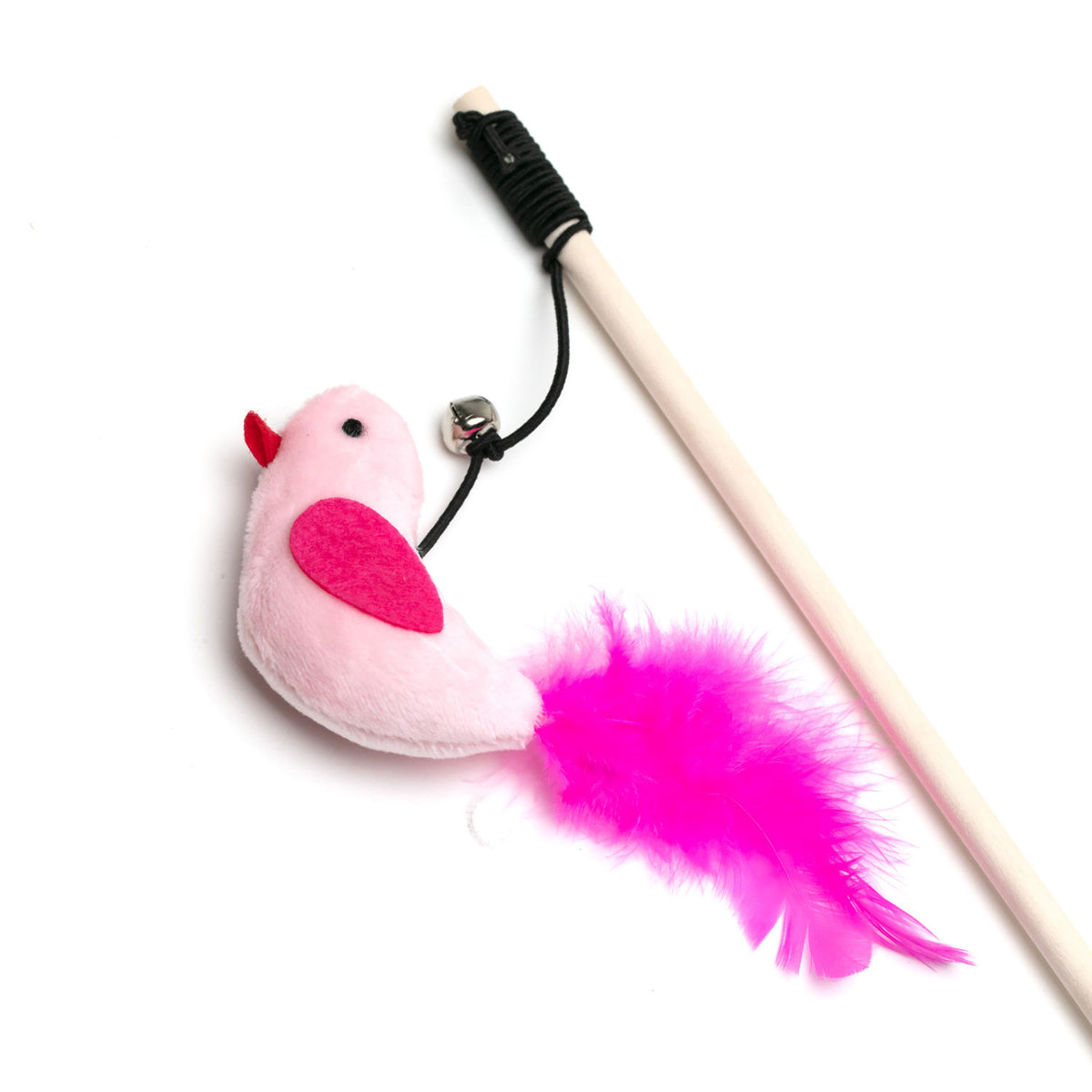 AQPET FRIENDS Cat Toy Varita con loro de tela y cascabelito - 40 cm, juguete para gatos