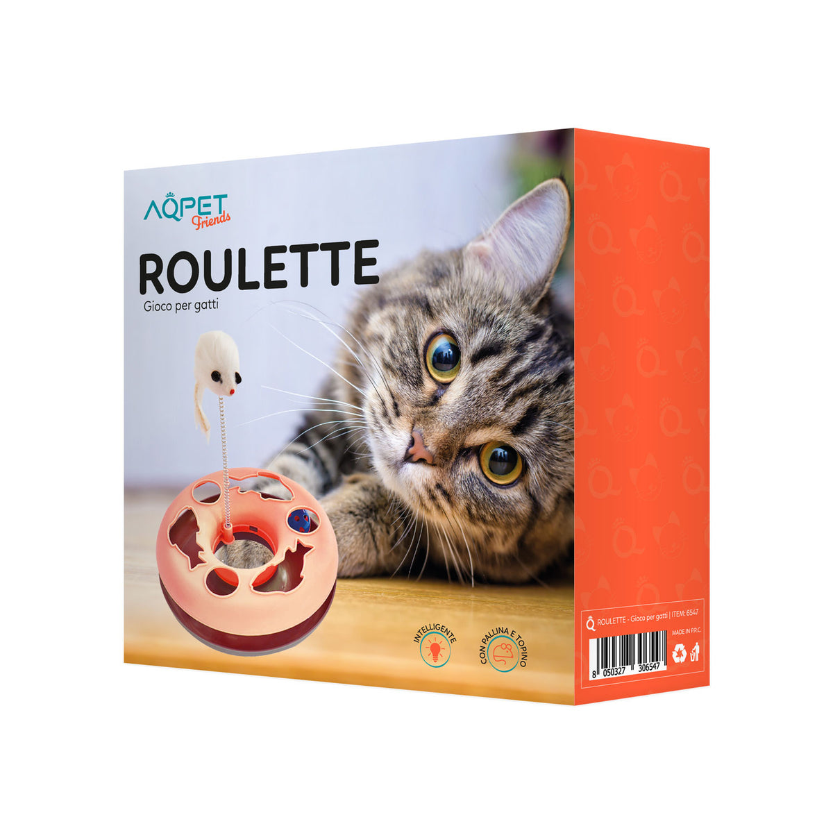 AQPET FRIENDS Juguete para gatos Ruleta - 23X7 cm Juego para gatos
