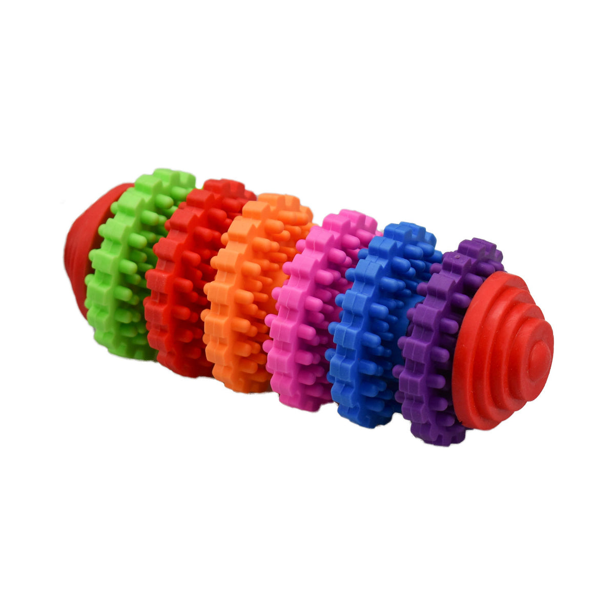 AQPET FRIENDS AQPET Juguete dental para perros, cilindro de goma de colores, juego divertido para mascotas