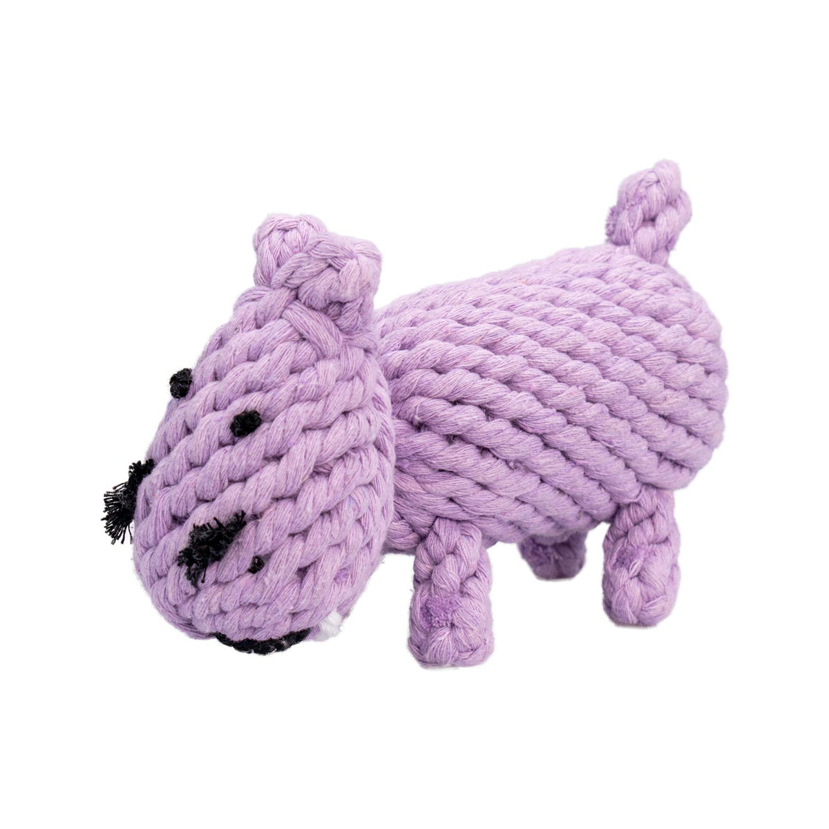 AQPET FRIENDS AQPET Juguete de cuerda para perros, hipopótamo de cuerda de algodón, 18 X 12 Cm, juego divertido para mascotas