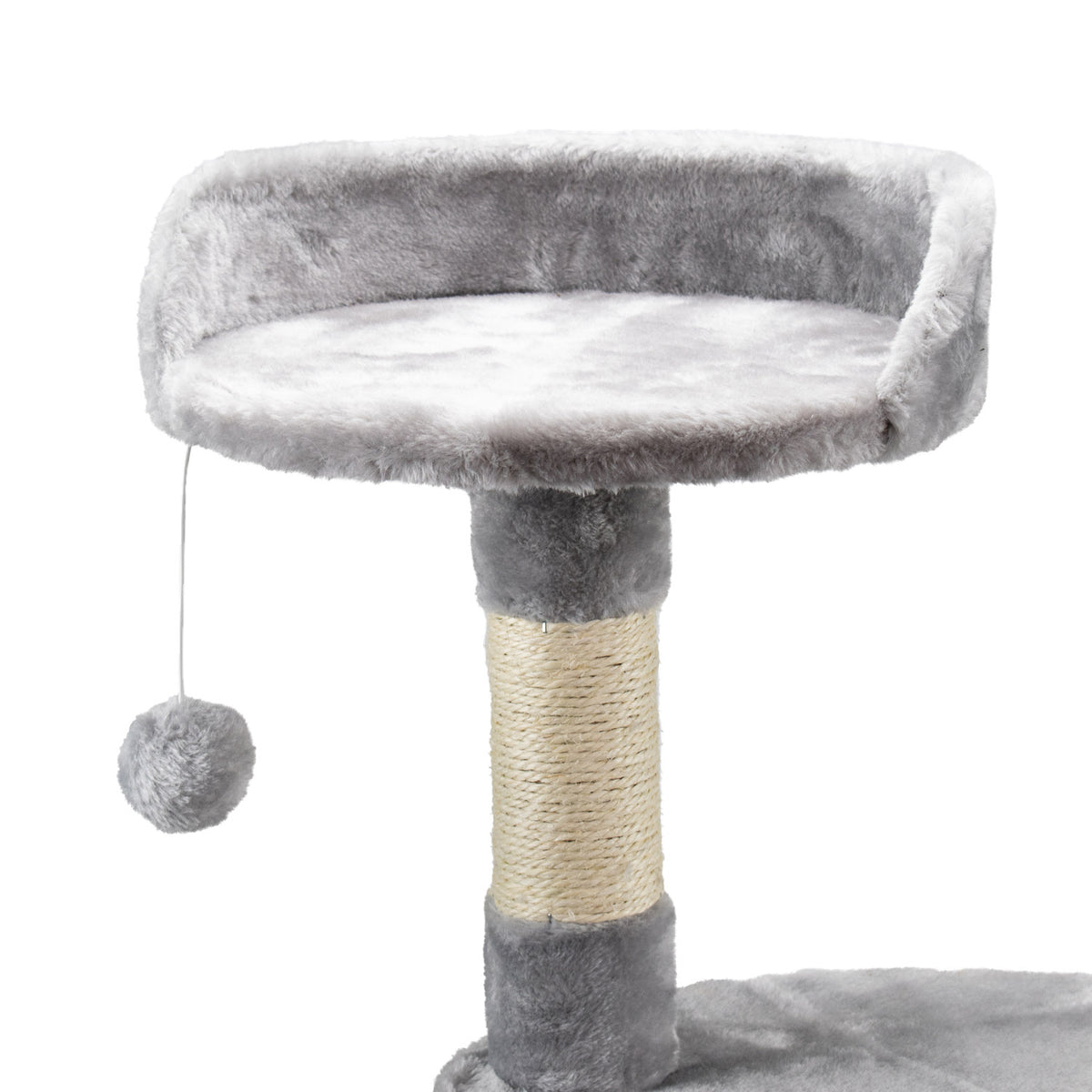 AQPET FRIENDS Rascador para gatos Amsterdam de 112 cm con caseta, árbol, parque de juegos y juguete, color gris