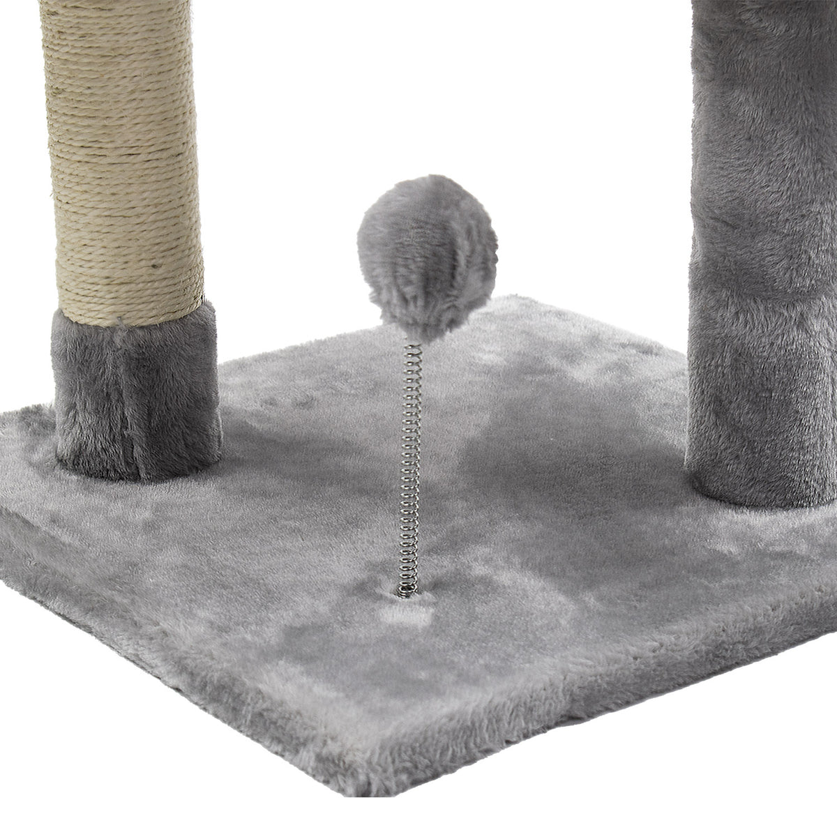AQPET FRIENDS Rascador para gatos Amsterdam de 112 cm con caseta, árbol, parque de juegos y juguete, color gris