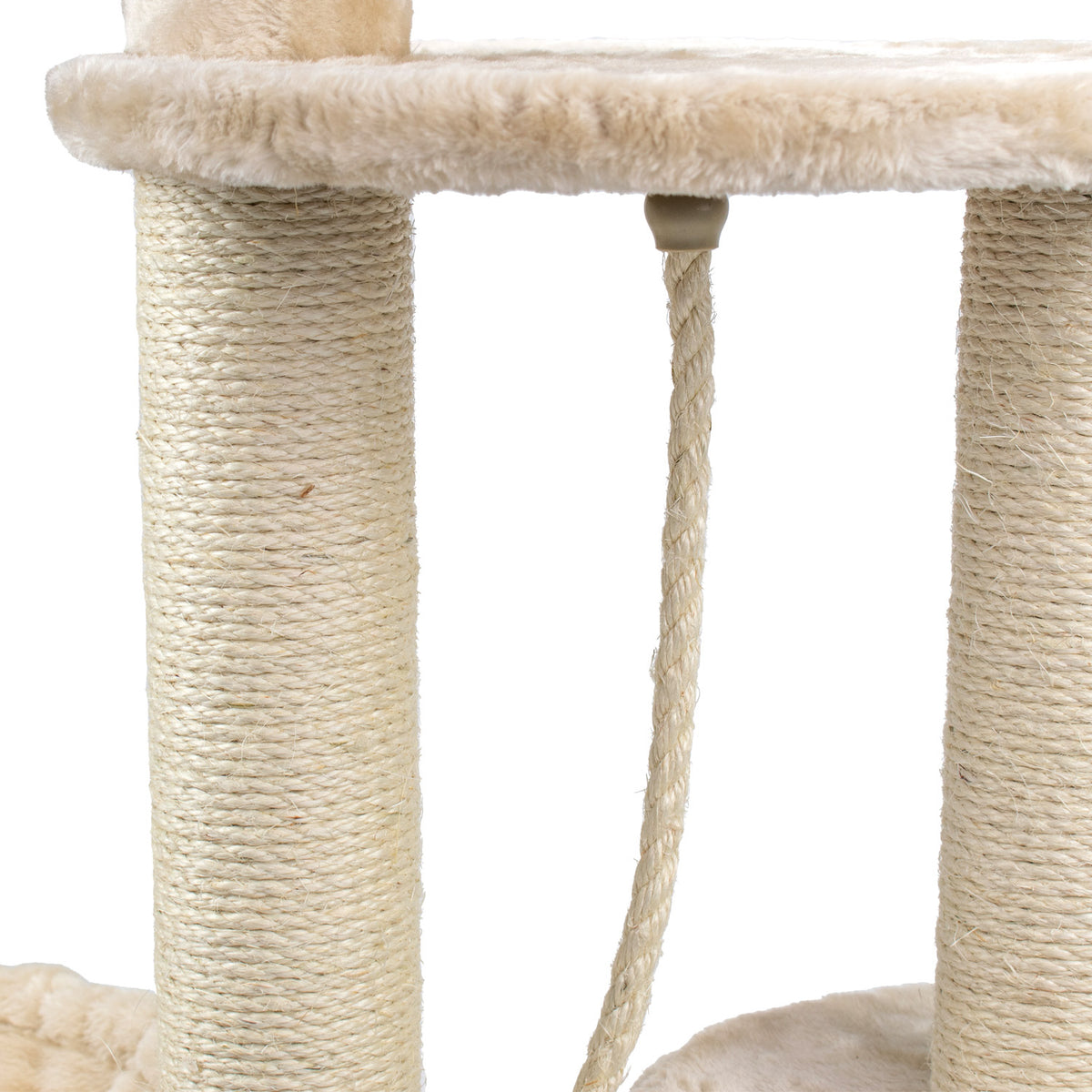 AQPET FRIENDS Rascador para gatos Athens de 115 cm con caseta, árbol, parque de juegos y juguete, color beige