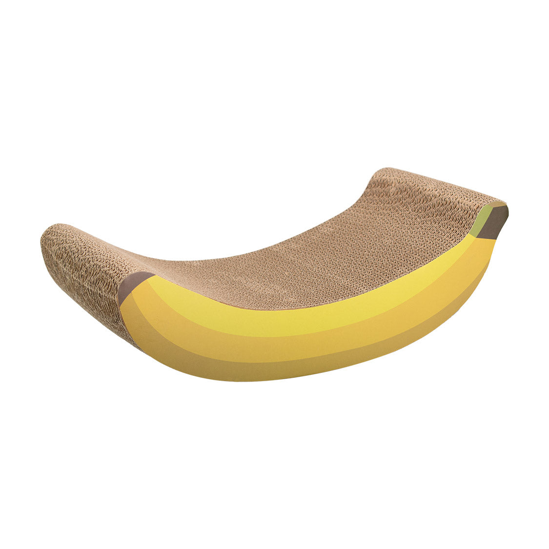 AQPET FRIENDS Rascador de cartón con forma de plátano para gatos, 47X22X15CM, juego, descanso y relajación