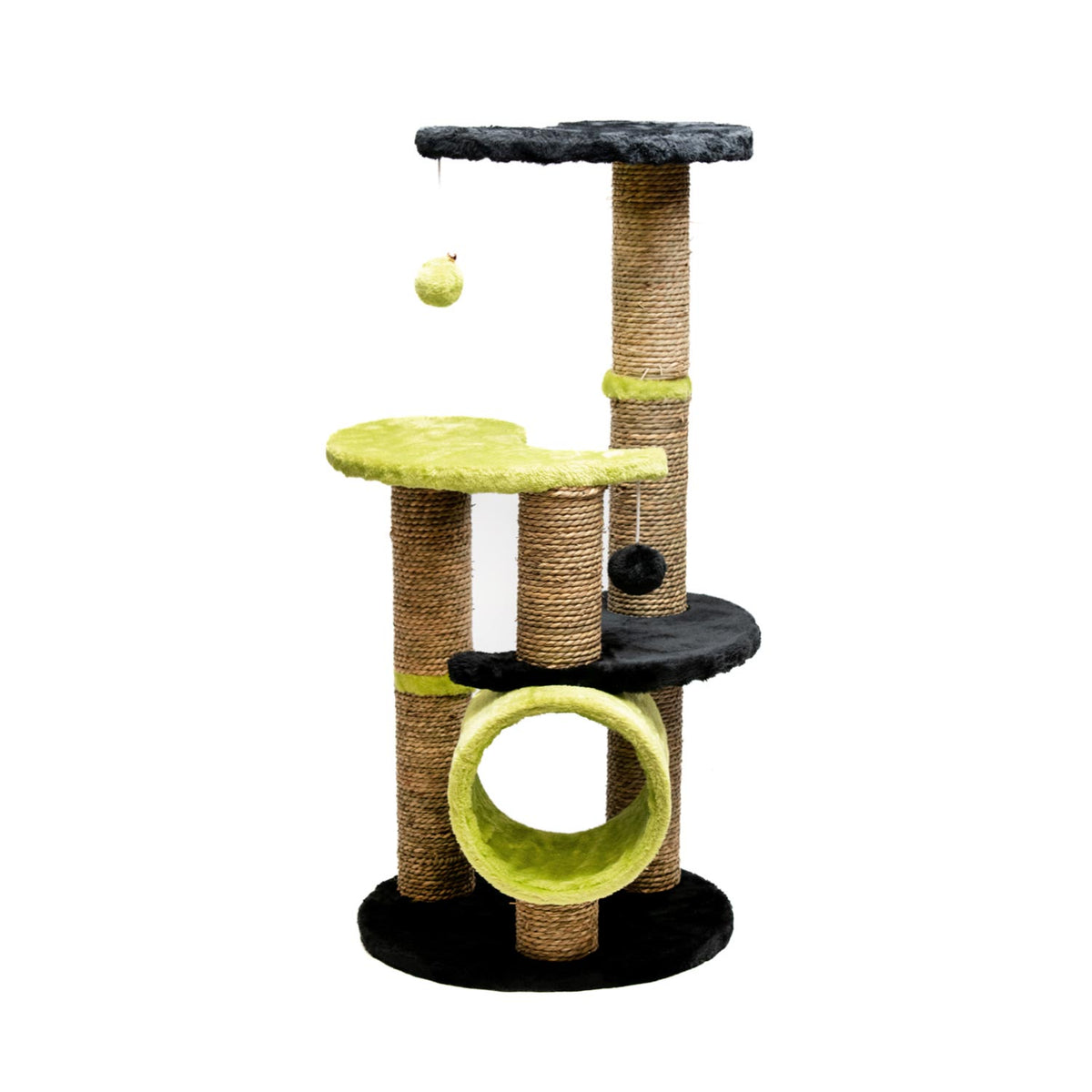 AQPET FRIENDS Rascador para gatos Madrid de 86 Cm, verde/negro, juego, descanso, diversión y entretenimiento
