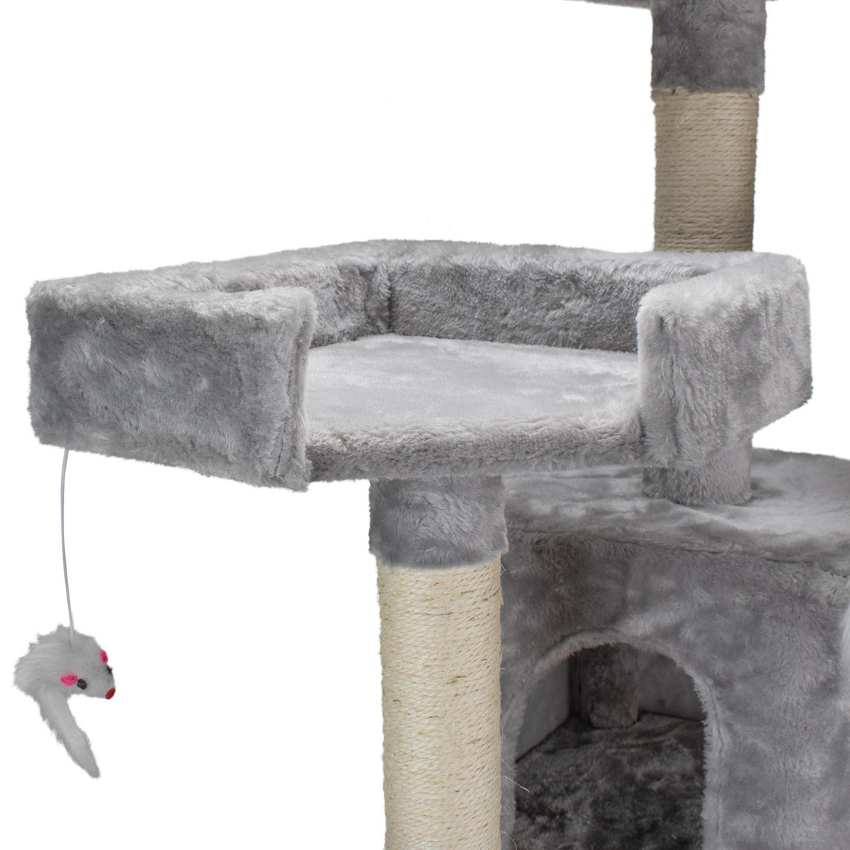 AQPET FRIENDS Rascador para gatos Manhattan de sisal, 170 Cm, juego, descanso, diversión y entretenimiento